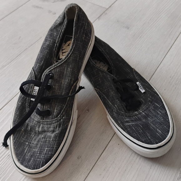 VANS Rare  Black And Gray  Canvas Sneakers Lace up - Picture 2 of 2